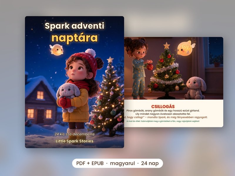 A Spark adventi naptára borítója és egy belső oldala