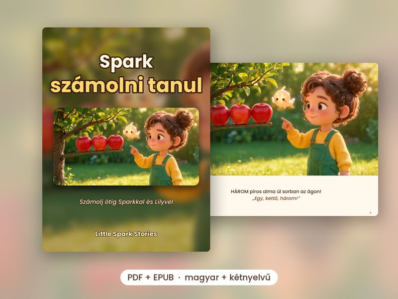 A Spark számolni tanul borítója és egy belső oldala