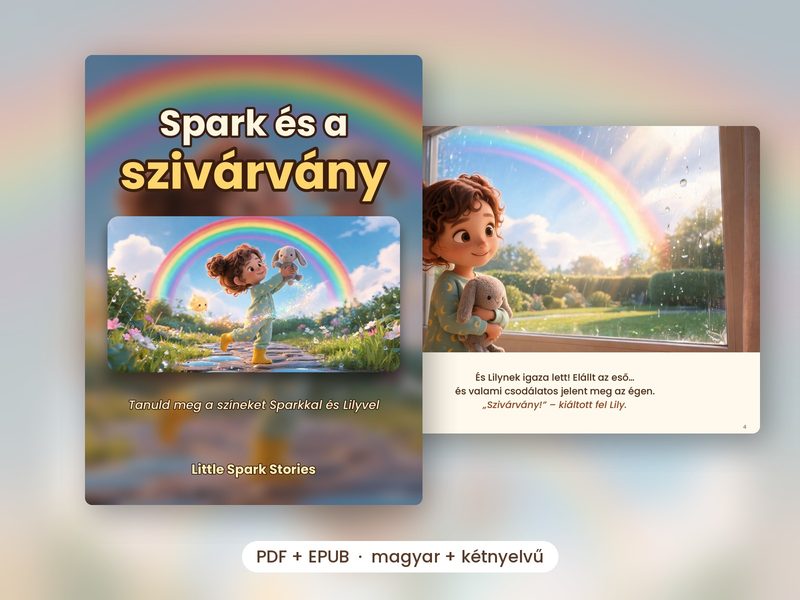 A Spark és a szivárvány borítója és egy belső oldala