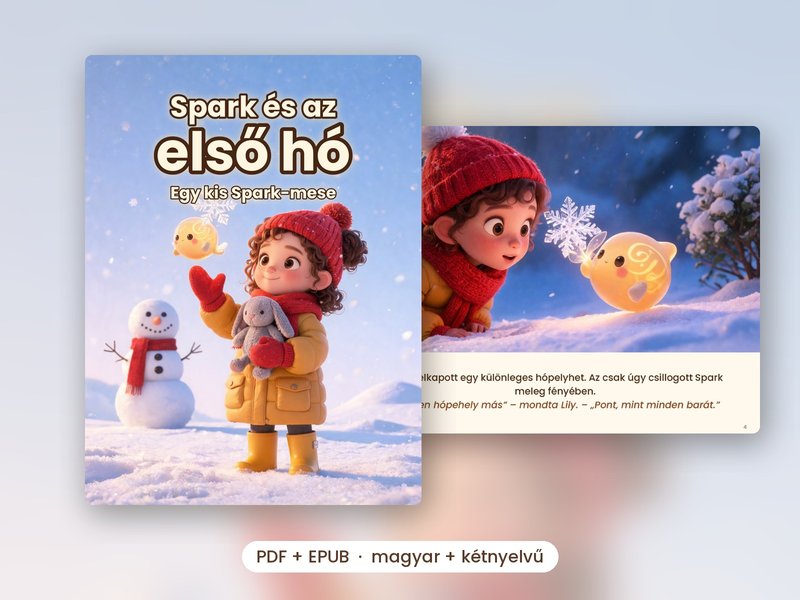 A Spark és az első hó borítója és egy belső oldala